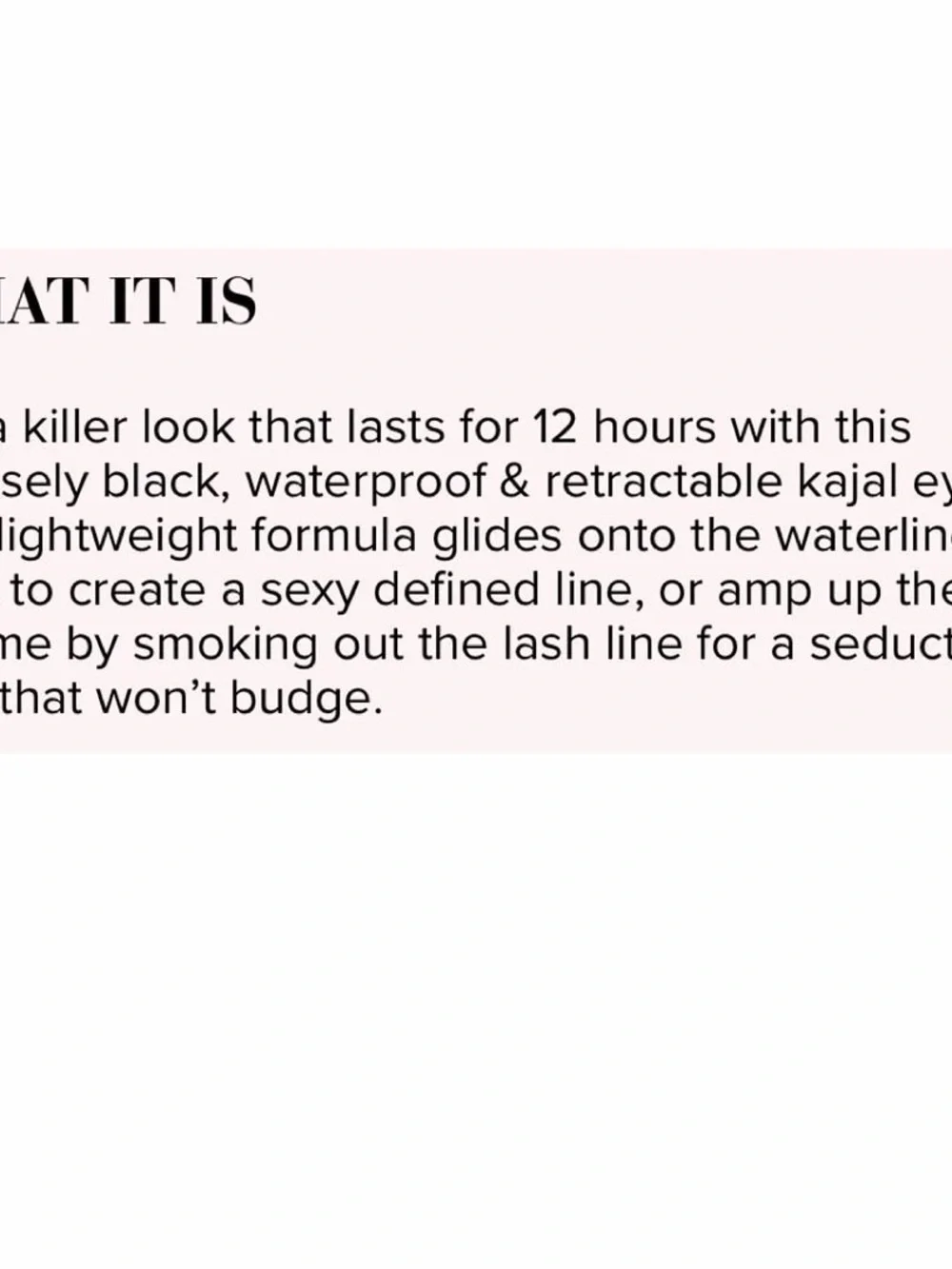 🍒3/$30 NIB Too Faced Killer Kajal 12 Hour Longwearing Intense Black Eyeliner
